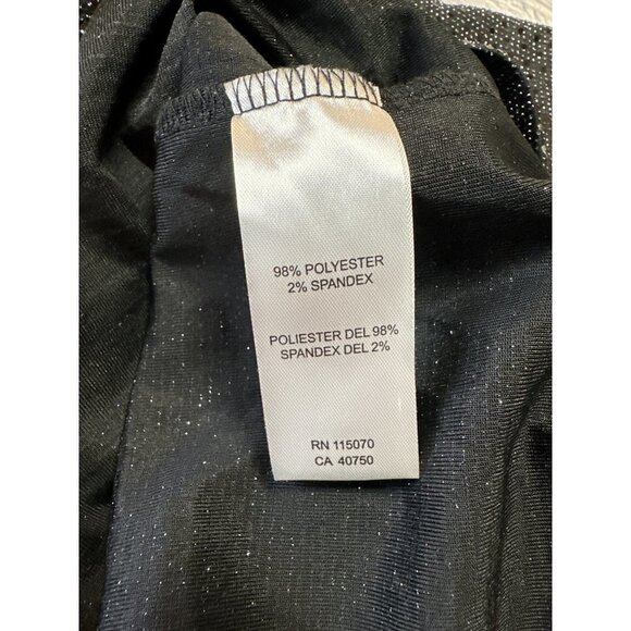 Nina Leonard Black Sequin Dress Smock Long Sleeve Pockets Lined Size Large - Picture 7 of 8